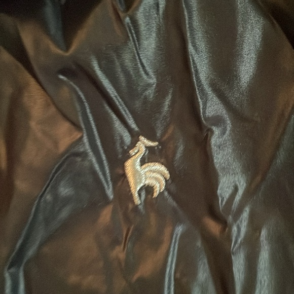 Vintage Le Coq Sportif black windbreaker with attached hidden hood Pristine - Picture 3 of 9